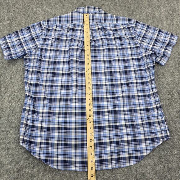 Ralph Lauren Shirt Mens XL Blue Plaid Short Sleeve Oxford Cloth Button Down - Picture 6 of 15